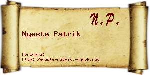 Nyeste Patrik névjegykártya